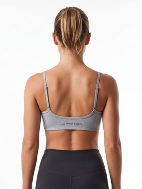 ALL THINGS GOLDEN GRAY SPORTS BRA